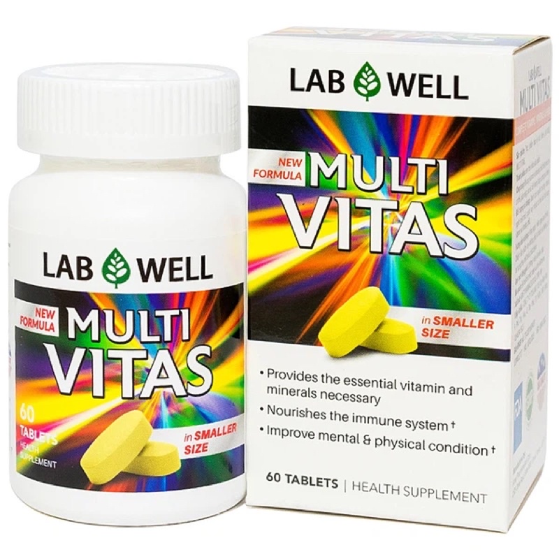 Viên uống Multi Vitas Lab Well bổ sung vitamin và khoáng chất cho cơ thể (60 viên) Multivitamin Vitamin tổng hợp