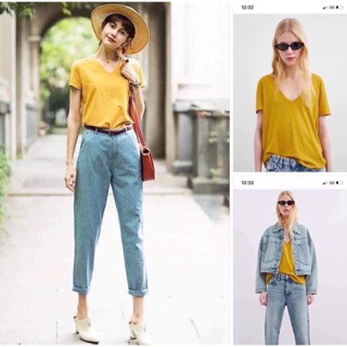 Áo phông Zara cổ tim