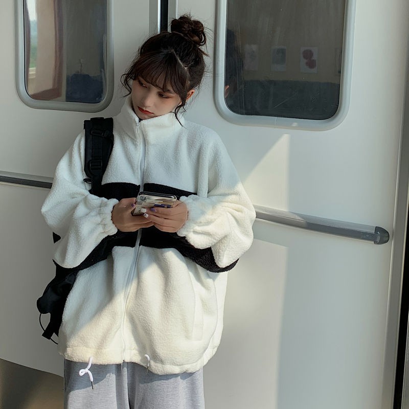 Áo Khoác Lông Cừu Dày Dáng Rộng Phong Cách Harajuku Thời Trang Mới Cho Nữ | BigBuy360 - bigbuy360.vn