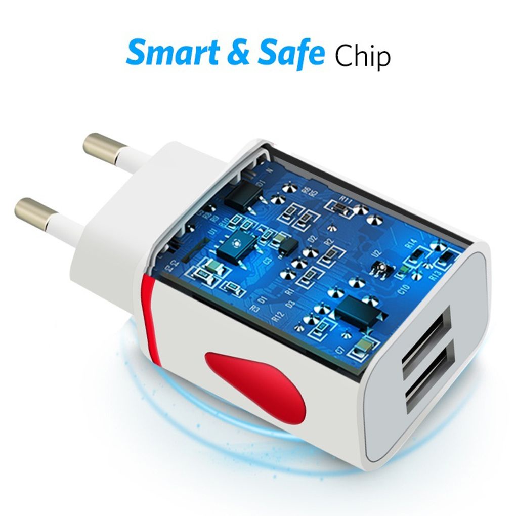 Củ Sạc 2A Cổng USB Cho Điện Thoại Android Type c i-phone EU / US