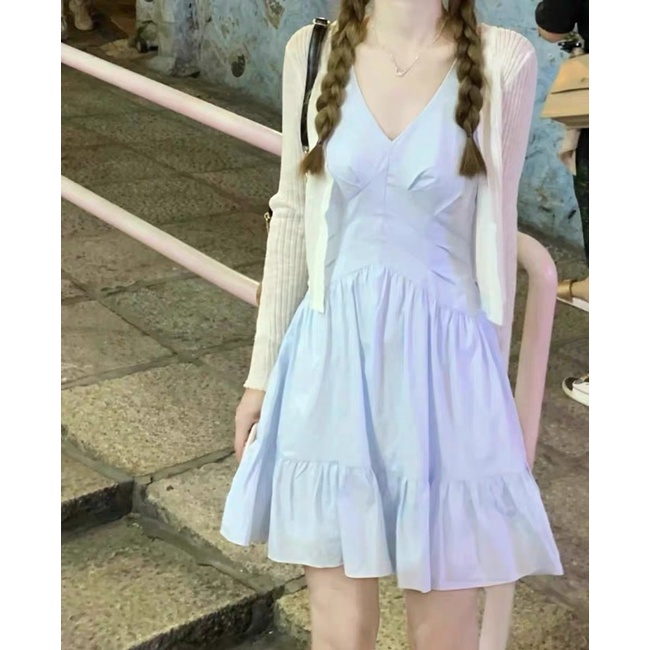 Pass thanh lý váy yếm xanh dương xinh