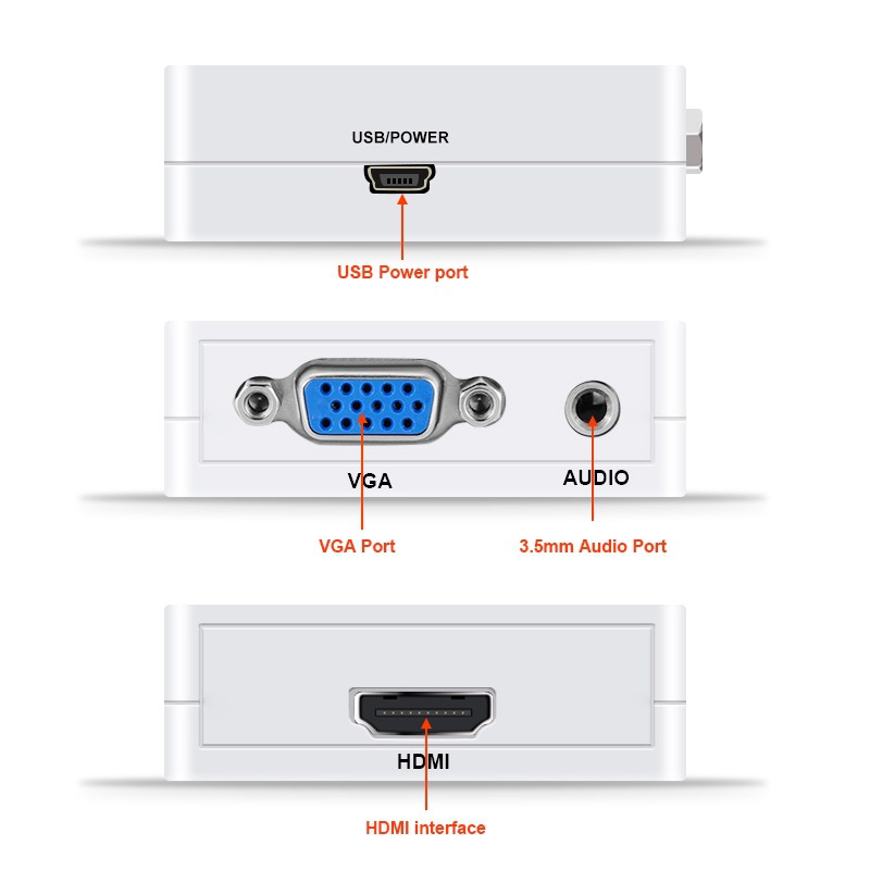 Đầu chuyển đổi Mini Hdmi sang Vga với âm thanh Hdmi2Vga 1080p tiện dụng