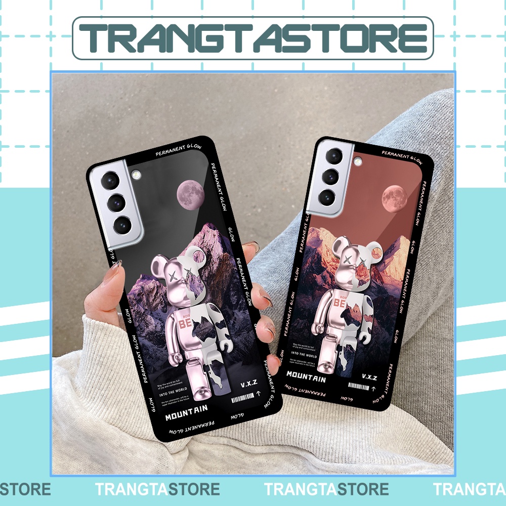Ốp lưng Samsung S21 5G / S21 Plus 5G / S21+ 5G / S21 Ultra 5G / S21 FE 5G in hình gấu Bearbrick,Mountain,xanh,đen,đỏ giá