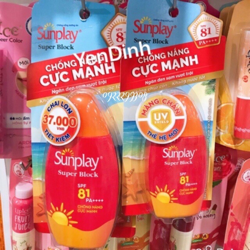 Sunplay Super Block SPF81, PA++++: Sữa chống nắng cực mạnh