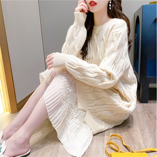 V011 - Váy len phối chân ren cao cấp