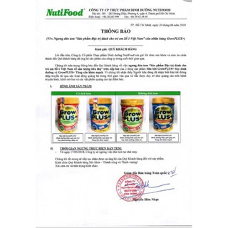 Sữa bột Grow plus+ 900g  date 2022