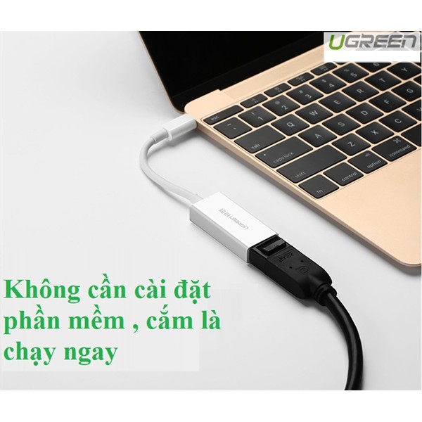 Cáp chuyển đổi USB Type C sang Displayport (âm) chính hãng Ugreen 40372
