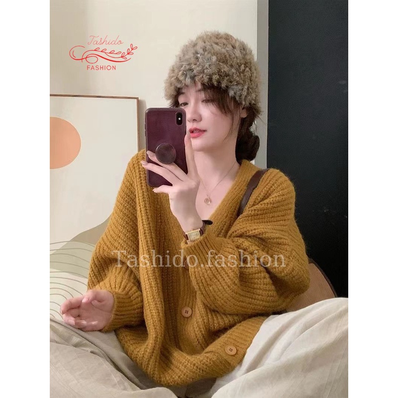Áo Khoác Len Nữ Cardigan Trơn Ulzzang | Áo Len Cardigan Trơn Chất Dày Dặn Dáng Rộng, mẫu mới 2022
