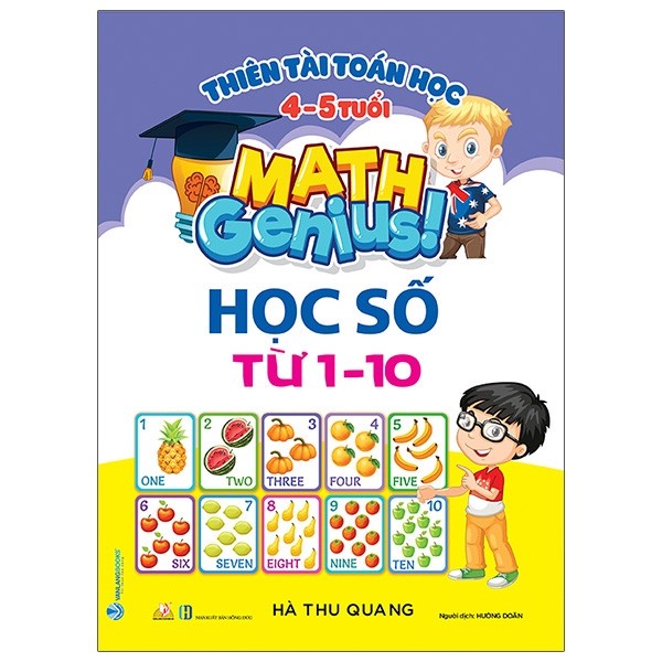 Sách - Thiên tài toán học - 4 - 5 tuổi - Học số từ 1 - 10 - 8935074125866