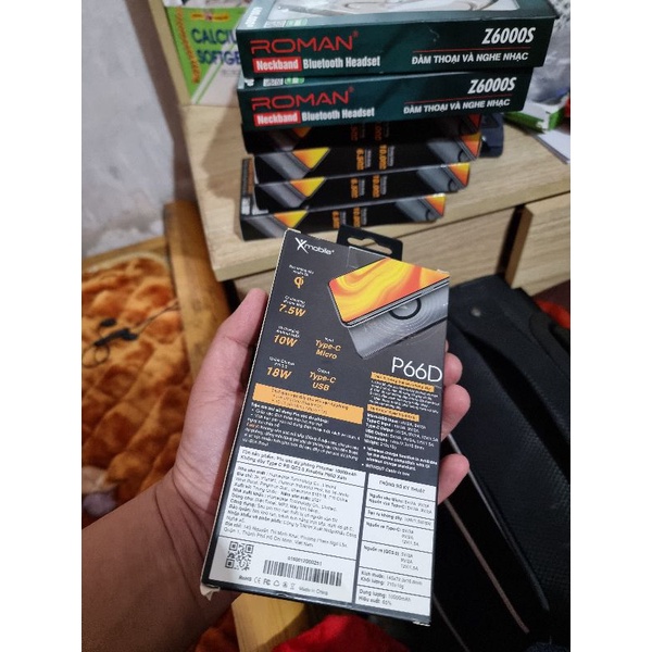 Fulbox - Pin Sạc Dự Phòng Không Dây Xmobile P66d Polymer 10.000mAh Type C PD QC3.0 Xmobile