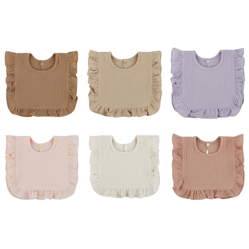 Yếm Ăn Cotton Mềm Mại Phối Ren Xinh Xắn Dành Cho Các Bé