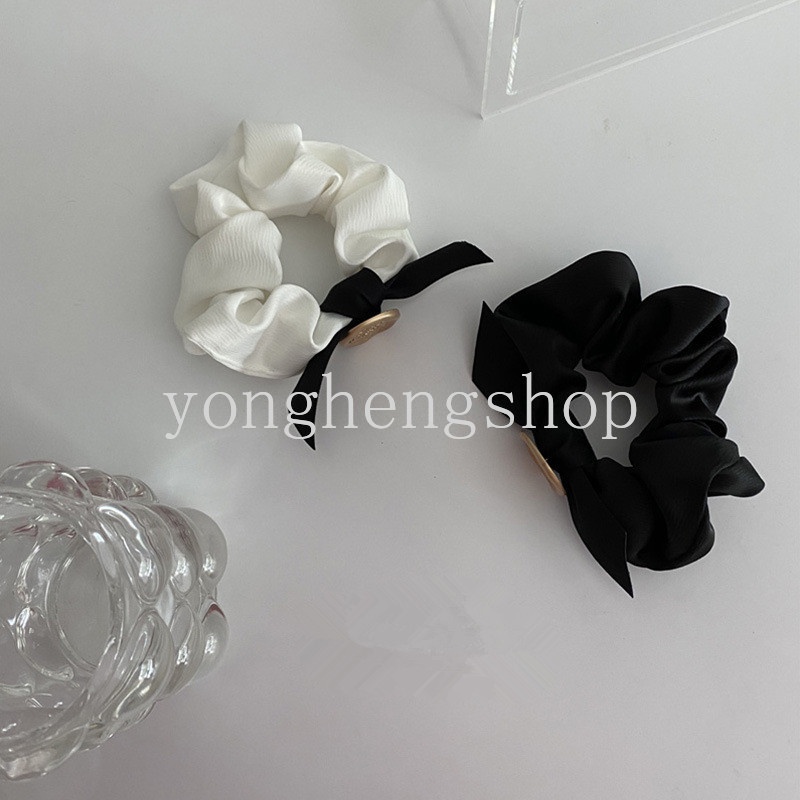 Dây Buộc Tóc Co Giãn Đính Nơ Phong Cách Retro Pháp Đơn Giản Cho Nữ