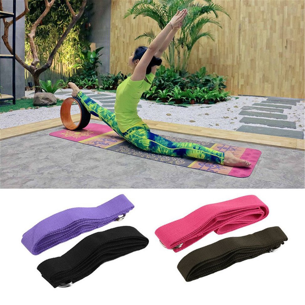 Dây đai co giãn có vòng chữ D chuyên dụng tập yoga thể thao tiện lợi