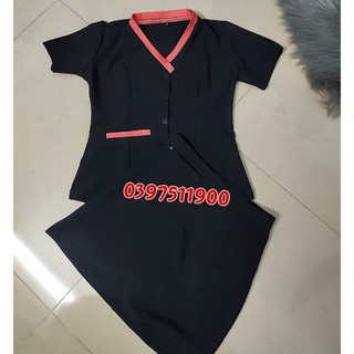 Đồng Phục Spa (Đen viền hồng)