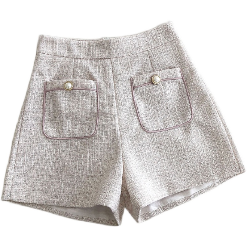 Quần Short Nữ Lưng Cao Dáng Chữ A Phong Cách retro