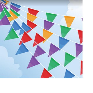 Cờ dây tam giác nhiều màu - 10 mét/1 dây