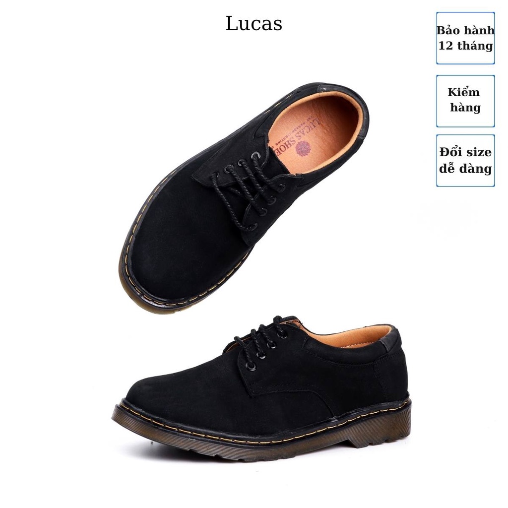Giày nam Da bò Nubuck Dr.1461 Nubuck Đen