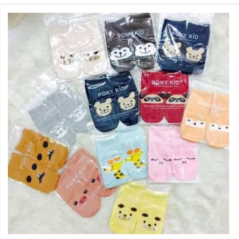 COMBO 5 ĐÔI TẤT Pony Kid's CAO CỔ CÓ CHỐNG TRƯỢT TỪ 0-4 TUỔI,TẤT TRẺ EM LOẠI CAO CỔ HÌNH THÚ PHONG CÁCH HÀN QUỐC
