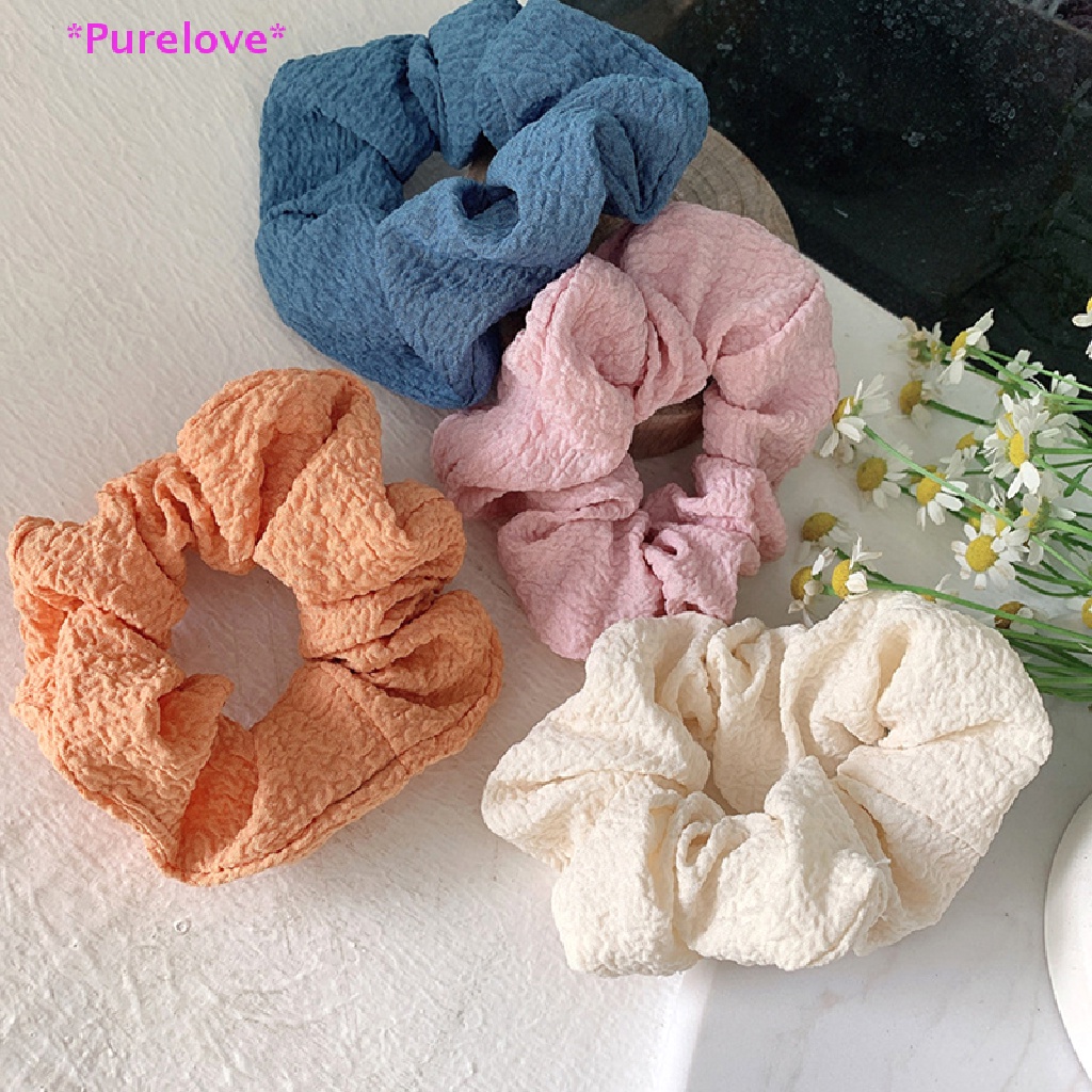 Dây Buộc Tóc Cao Su Co Giãn Màu Trơn Phong Cách Thể Thao Cho Nữ Mới