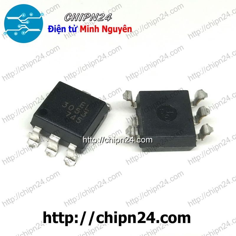 [2 CON] IC EL3053 SOP-6 Đen (SMD Dán) MOC3053S MOC3053 EL3053S EL 3053)