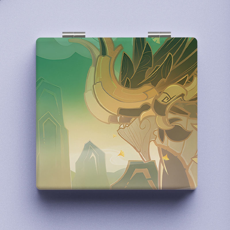 Gương Trang Điểm Phóng Đại Bỏ Túi Hình Vuông Họa Tiết Tranh Vanity Trừu Tượng