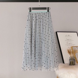 Chân váy chấm bi lưới