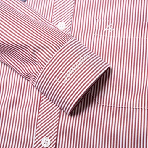 Áo Sơ Mi Nam Công Sở Trung Niên Anton Somianton Dài Tay Kẻ Đỏ Nhỏ Vải Cotton – XAC153