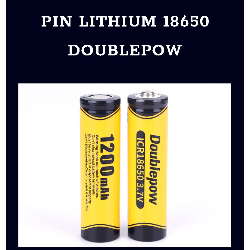 Pin sạc Doublepow 18650 3.7V 1200mAh- chính hãng Doublepow- Pin bền bỉ, an toàn