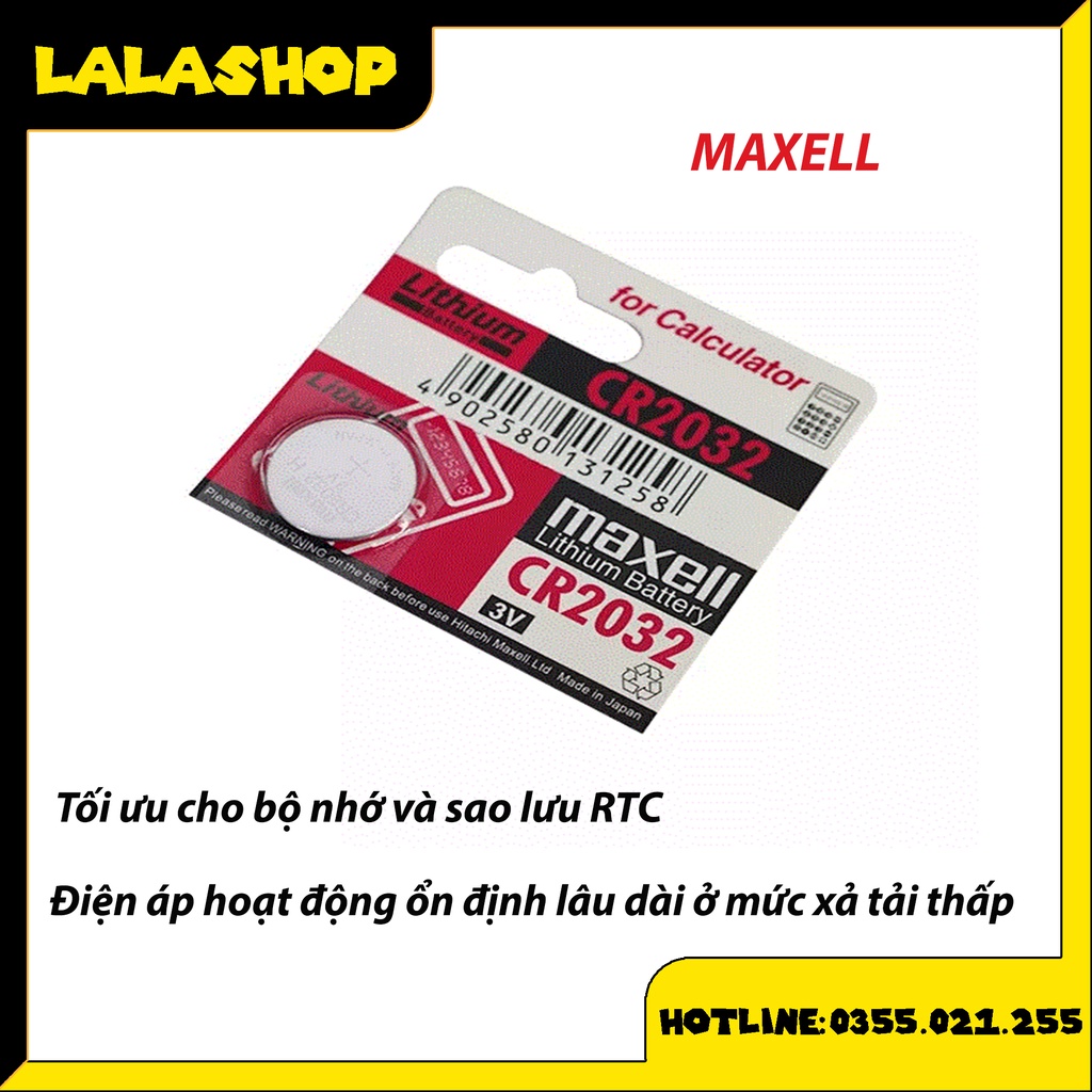 Pin Tròn CMOS Maxell CR2032 - 2032 Lithium 3v - Hàng Chính Hãng