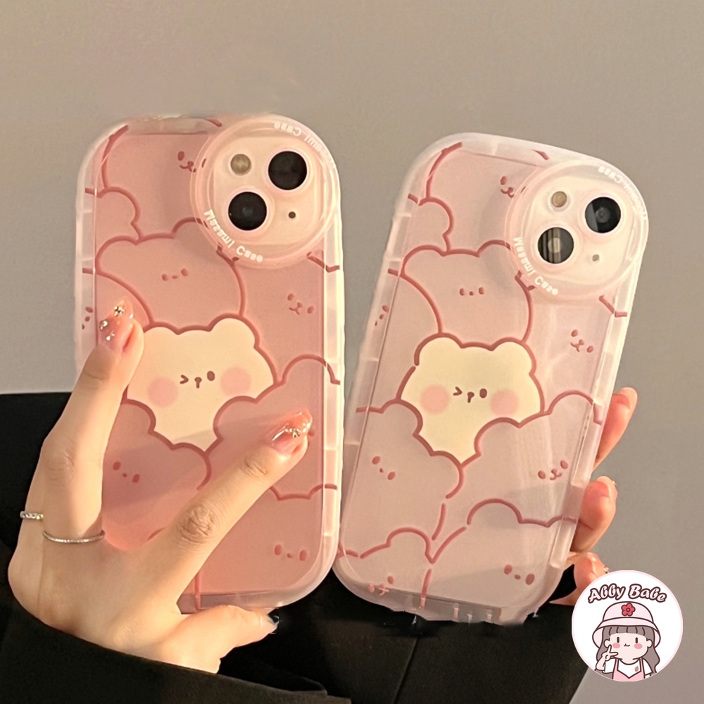 Ốp Điện Thoại TPU Mềm Chống Sốc In Hình Gấu Hồng Dễ Thương Cho Iphone 14 Pro Max 11 7Plus 13 12 11 Pro Max X XS Max XR