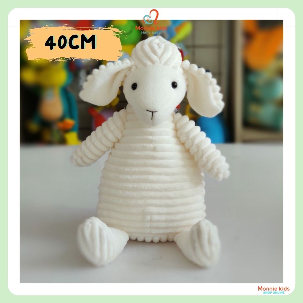 Thú nhồi bông cừu trắng cho bé 30 cm 40 cm, thú bông đồ chơi trẻ em - Monnie Kids