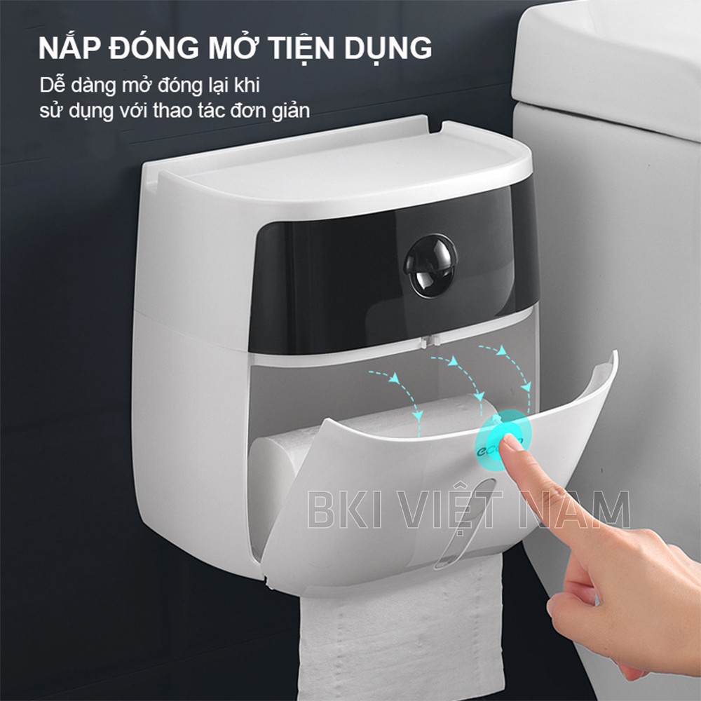 Hộp Để Giấy Vệ Sinh 2 Tầng ECOCO 4 in 1 Dành Cho Phòng Tắm Cao Cấp