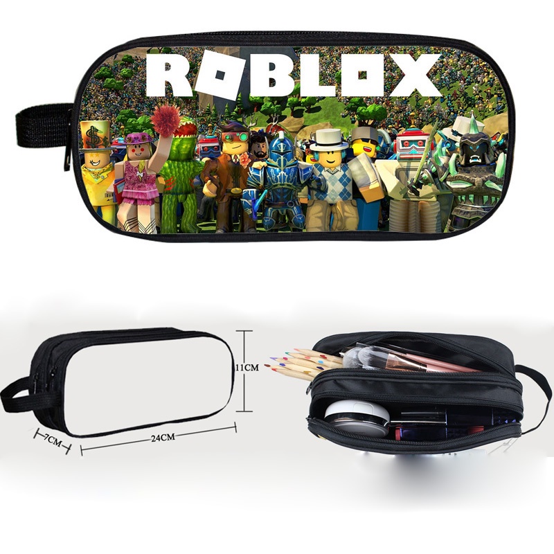 Minecraft ROBLOX Túi Đựng Bút Chì 24 * 11 * 7cm 2 Ngăn Tiện Lợi Ốp