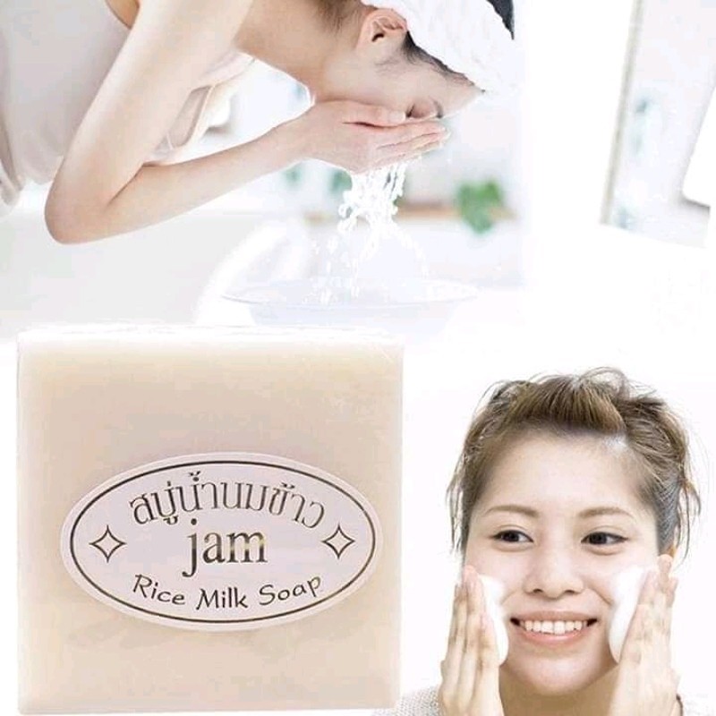 Xà Phòng Tắm Trắng Da Sữa Gạo Thái Lan JAM Rice Milk Soap 65g