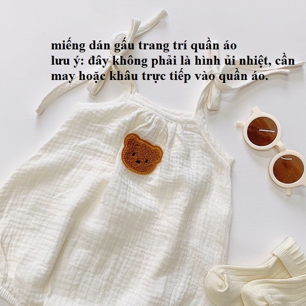 miếng dán gấu trang trí quần áo, sticker trang trí quần áo.