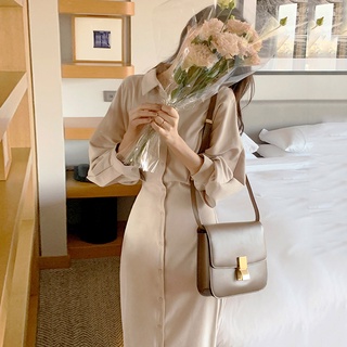 [SẴN ĐEN S/VÀNG MÙ TẠT] Đầm sơ mi chic dáng suông sang trọng nhiều màu ulzzan