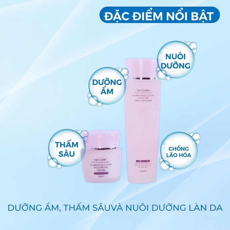 Bộ Trắng Da - Bộ Dưỡng Trắng Da Dưỡng Ẩm Chiết Xuất Hoa Hồng 3w Clinic Hàn Quốc