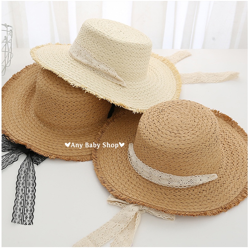 Nón cối phối nơ ren dài tiểu thư cho mùa hè cực hot siêu xinh ❣❣