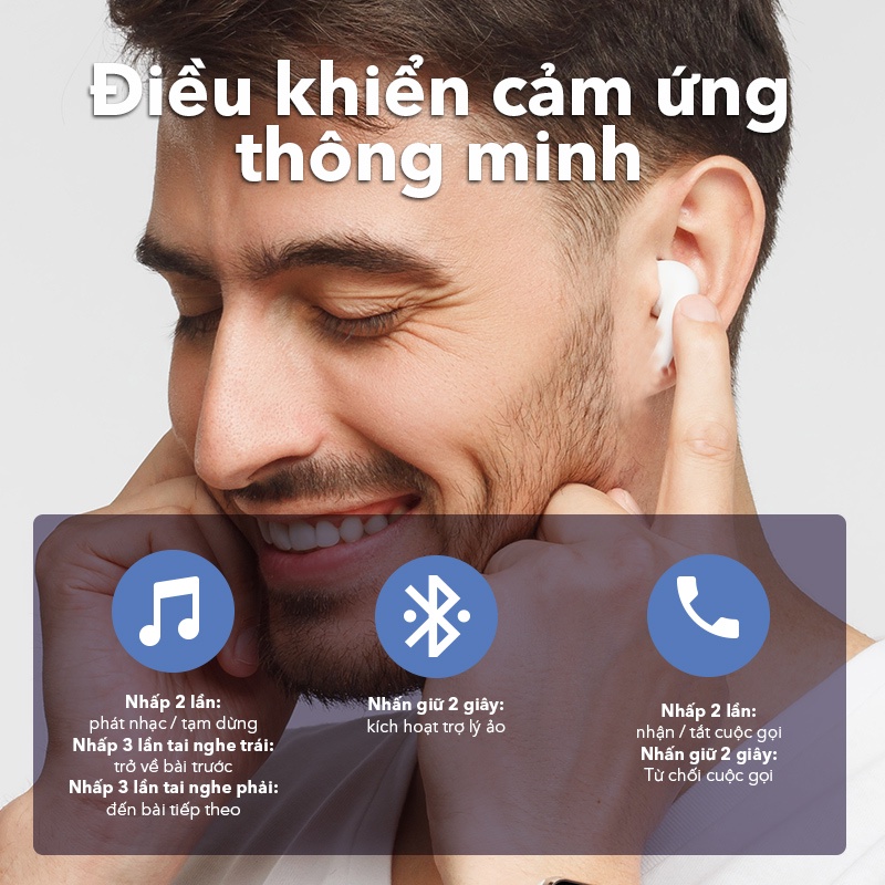 Tai Nghe Bluetooth ACOME Airdots T6 TWS Công Nghệ Bluetooth 5.3 Nút Cảm Ứng Điều Khiển Linh Hoạt