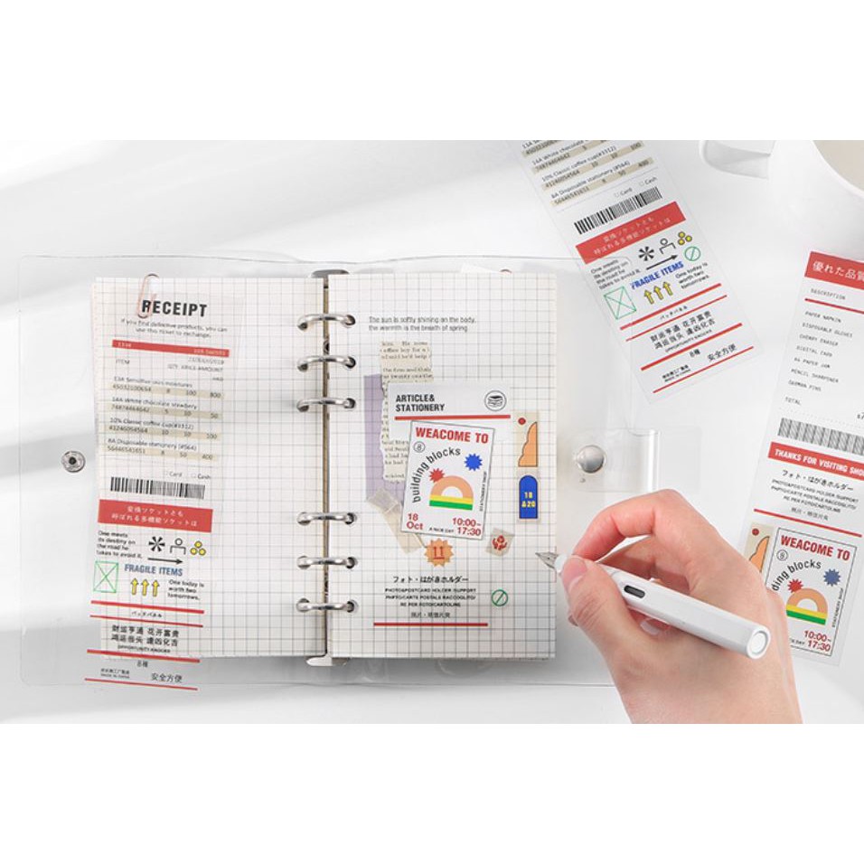 Bộ 3 tấm sticker PET Infeel.me Bill addiction hình dán trang trí sổ tay | BSB254