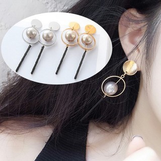 Bông tai tròn dáng dài phong cách Hàn Quốc