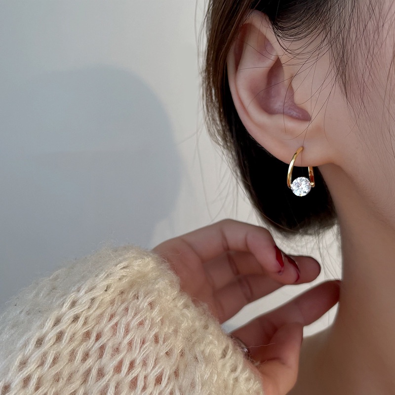 Bông Tai Nữ Cao Cấp ERASHOP 079625 - Ô Van Hạt Đá Sang Chảnh, Đơn Giản, Phù Hợp Đi Tiệc, Đi Chơi, Siêu Rẻ Đẹp