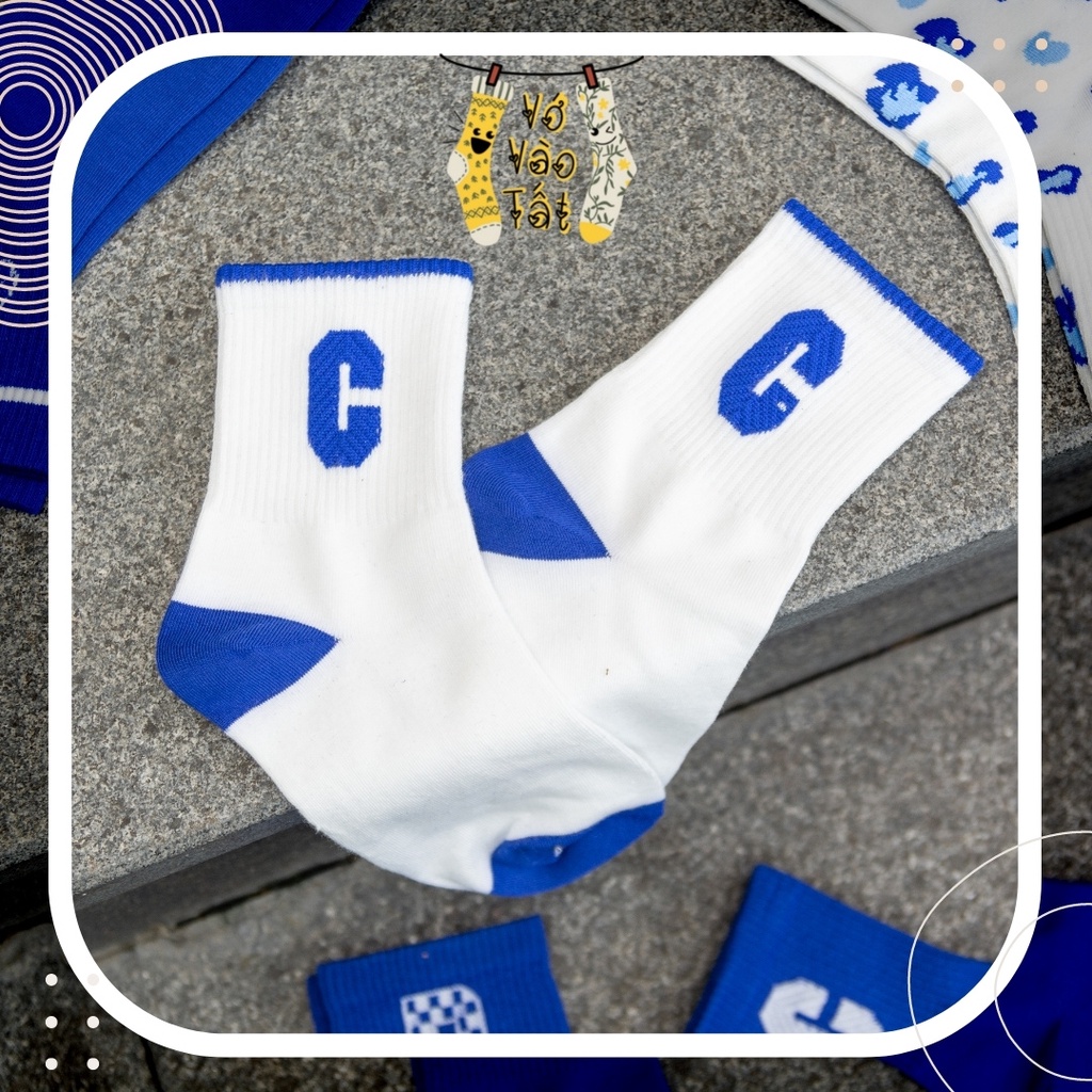 TẤT VỚ CỔ CAO TRUNG XANH DƯƠNG ĐẬM