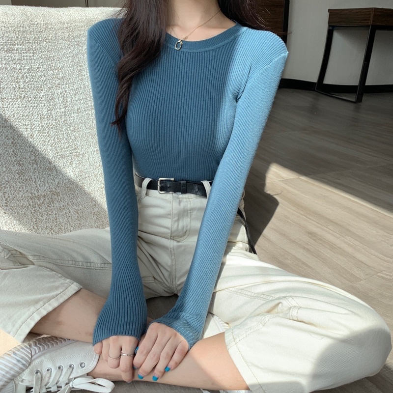 Áo Len Tăm Body Cổ Tròn  Áo Phong Cách Hàn Quốc, Thời Trang Công Sở, Tiểu Thư, Cá Tính