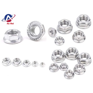 Đai ốc, êcu liền long đen inox, m3,m4,m5,m6,m8,m10,m12,m14,m16,inox 201/304-combo 100pcs