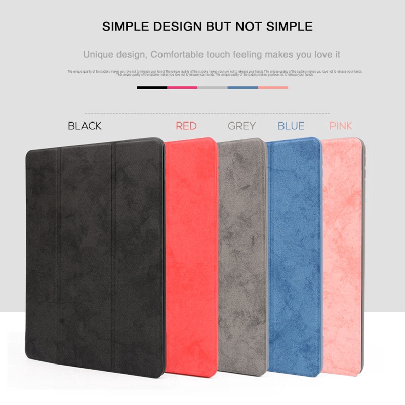 Apple iPad 2018 9.7 2017 with Pencil Holder Silicone Soft Fabric Cover +TPU Back Vintage Smart Case