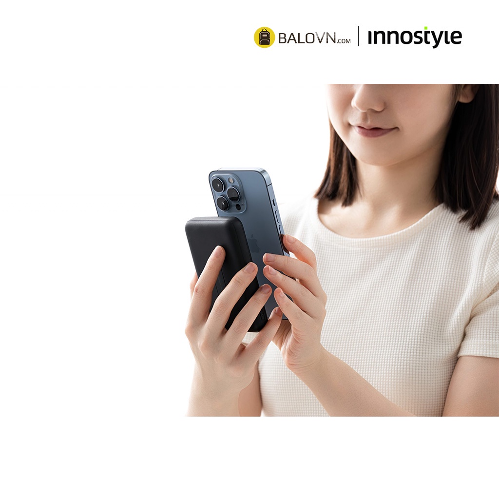 Sạc Dự Phòng Hít Từ Tính Không Dây Innostyle Powergo Magnectic wireless 15W PD/QC3.0 22.5W 10000MAH - IM22PDBLACK