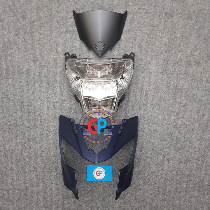 Đầu đèn Satria 150 Fi xanh nhám