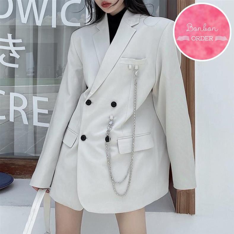 ÁO BLAZER FORM RỘNG KÈM CHAIN -