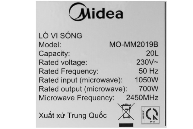 Đĩa lò vi sóng MIDEA MO-MM2019B (20 lít)